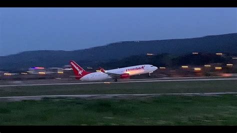corendon airlines canakkale airport takeoff youtube