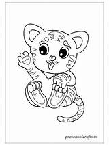 Baby Coloring Pages Tiger Cute sketch template