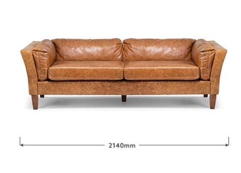 granger 3 seater leather couch vintage tan cielo