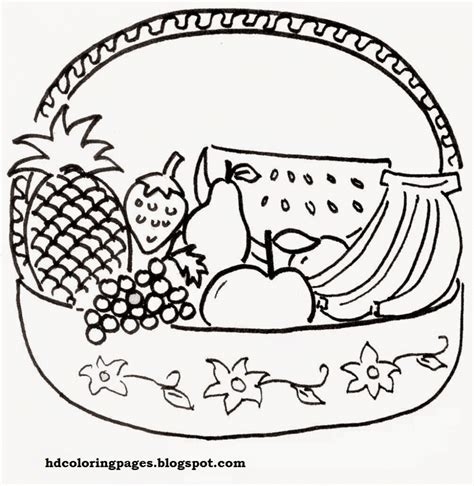 coloring pages  fruit basket coloring home