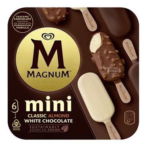 magnum mini ice cream classic almond white ntuc fairprice