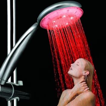 pcslot red color led shower heads led shower heads light glow led faucet  adapter