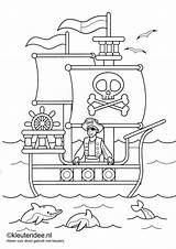 Kleuteridee Piraten Piraat Kleurplaten Schatkaart Treasure sketch template