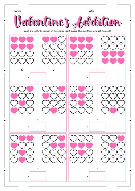 valentines day math coloring worksheets worksheetocom