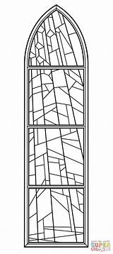 Kirche Anglican Glasmalerei Supercoloring Basteln sketch template