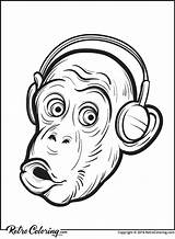 Coloring Orangutan Printable Headphones Color Getcolorings Pages 91kb 900px sketch template