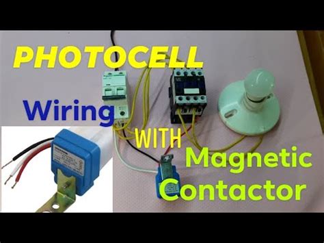 photocell  magnetic contactor wiring  diagram  street light day  night