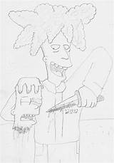 Bart Sideshow Bob sketch template