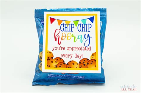 chip chip hooray cookie gift tags celebrate  year