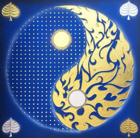 beautiful yin  painting  canvas  royal thai art