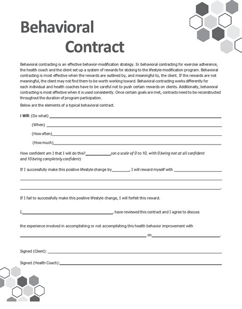 behavior contract aba template