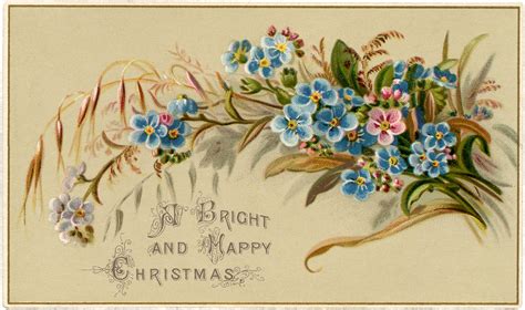 vintage floral christmas card  graphics fairy