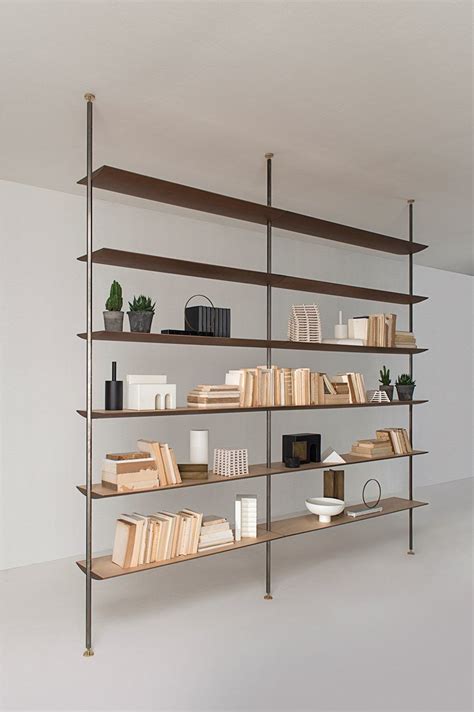 floor ceiling mounted bookcase sailor  living divani design david lopez quincoces design