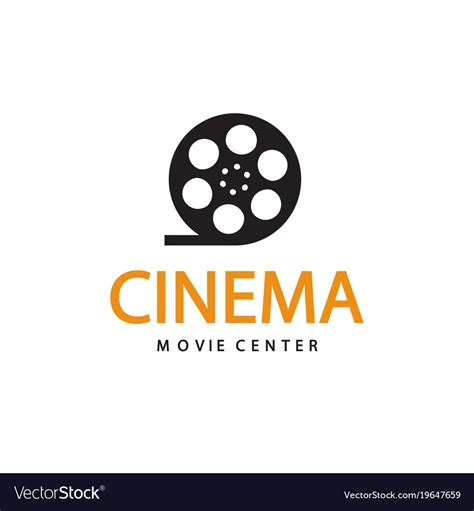 cinema logo emblem template royalty  vector image