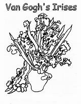 Gogh Coloring Van Pages Sunflowers Sunflower Irises Getdrawings Getcolorings Colorings sketch template