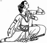 Dance Andhra Dances Kuchipudi Dancer Classical Emboss Kathakali sketch template