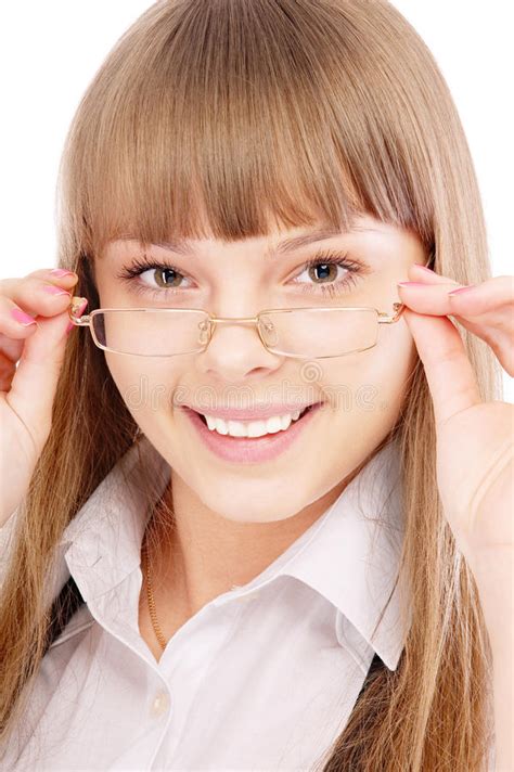 Beautiful Woman Wearing Glasses Stock Image Image Of