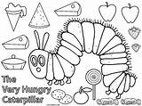 Caterpillar Hungry Coloring Very Pages Printable Kids sketch template