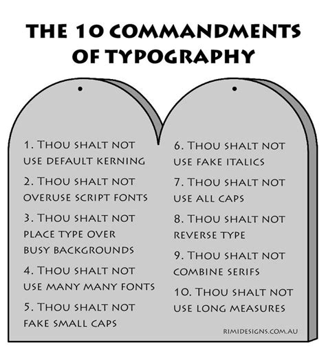 ten commandments  typographs