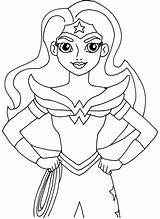 Coloring Super Wonder Woman Hero High Fun Print sketch template
