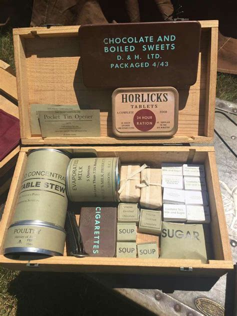 british wwi  rations   wooden box military food