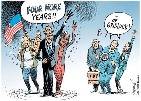 political cartoons president obama wins  term  explanations