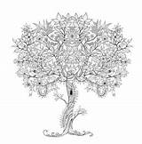 Coloring Pages Garden Secret Adult Adults Tree Book Colouring Enchanted sketch template
