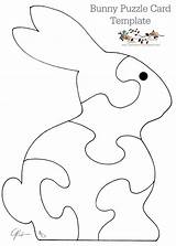 Puzzle Templates Bunny Quiet Easter Book Template Printable Card Patterns Cards Clipart Turtle Scroll Saw Felt Crafts Bear Outline Pattern sketch template