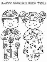 Chinese Year Coloring Pages Happy Kids sketch template