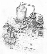 Moonshine Still Sketch Drawing Drawings Distillery Whiskey Plans Coloring Tattoo Pages Deviantart Pot There Choose Board sketch template