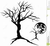Tree Creepy Dead Drawing Halloween Silhouette Spooky Plant Illustration Branches Coloring Bare Detailed Twisted Drawings Vector Oak Preview sketch template