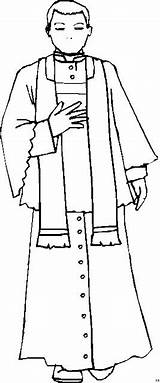 Sacerdote Colorear Priest Sacerdotes Vestments Colorin Clergyman sketch template