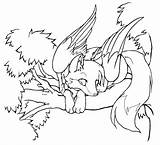 Wolf Coloring Pages Kitsune Winged Wings Lineart Cat Cute Wolves Adult Fox Drawings Color Pup Anime Colouring Girl Drawing Chibi sketch template