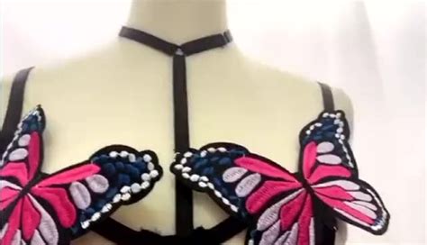 sexy butterfly lingerie set hollow out bra party sets black bra set