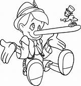 Pinocchio Coloring Nose Jiminy Wecoloringpage Spread sketch template