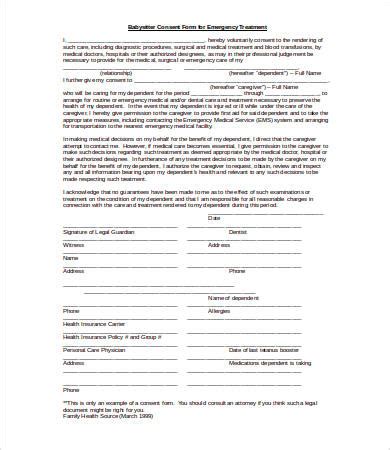 medical consent form    word documents