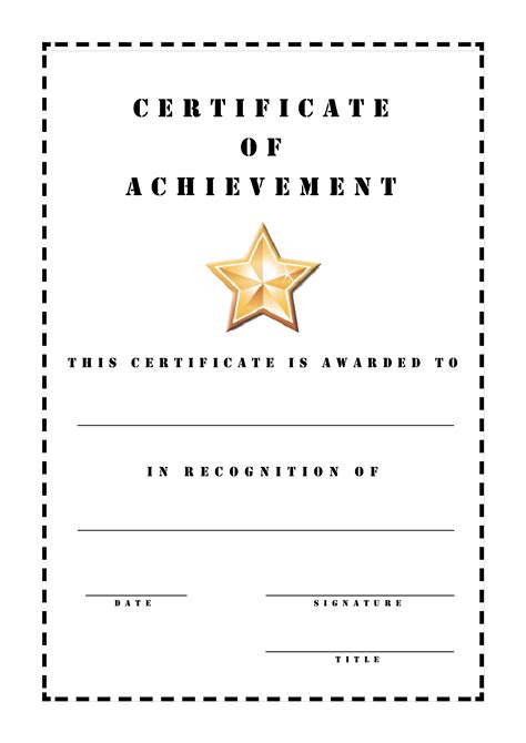 certificate  achievement stencil templates  allbusinesstemplatescom