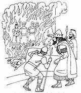 Abednego Mesac Sadrac Shadrach Meshach Furnace Fiery Horno Aburre Kleurplaten Meaburrelareligion Religión Biblia Fornalha sketch template