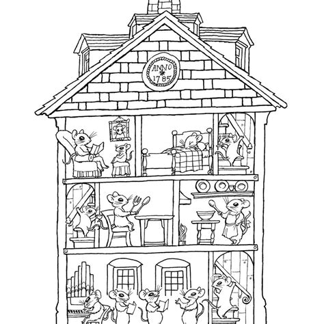 haunted house coloring page printable