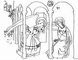 Annunciation Coloring Pages Renaissance Fra Angelico Annonciation Colouring Everyday Christian Color Printable Sheet Getcolorings Getdrawings Elegant Franklin Symbolism Put Colorings sketch template