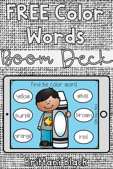 kindergarten boom cards color word activities color word