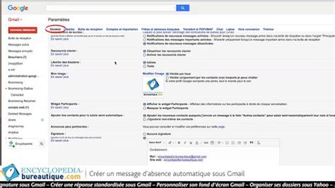 gmail activer le message dabsence automatique video dailymotion