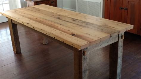 custom hand built reclaimed wood table  muddy river building company
