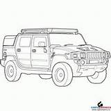 Cars Pages Coloring Hammer Hummer Colorat Truck Car H2 Masina Pickup sketch template