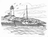 Cove Lighthouse Scotia Nova Drawing Peggy Wambach Richard Drawings Peggys 30th Uploaded December Which sketch template