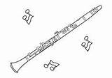 Coloring Open Pages Oboe Instruments Pintar sketch template