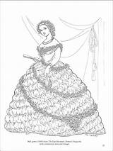 Coloring Pages Fashion War Historical Civil Adults Ball Gown Color Adult Lady Colouring Vintage Book Fashions Girls Printable Victorian Getcolorings sketch template