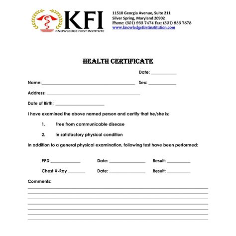 health certificate formpdf docdroid