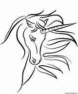 Horn Unicorn Coloriage Licorne sketch template