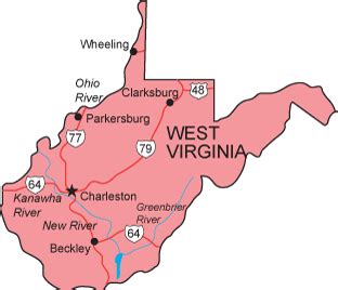 wv map west virginia state map
